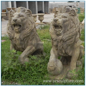 2017 New Design Antique Marble Animal Statue Lion Statue